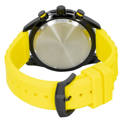 Orologio da uomo Citizen Brycen Cronografo con cinturino in silicone e quadrante nero Eco-Drive AT2585-08E 100M