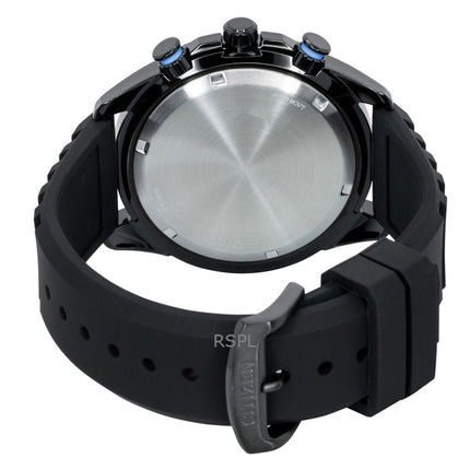 Orologio da uomo Citizen Brycen Cronografo con cinturino in silicone e quadrante nero Eco-Drive AT2587-02E 100M