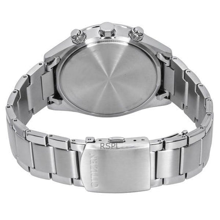 Orologio da uomo Citizen Eco-Drive Chronograph Radiocontrollato in acciaio inossidabile con quadrante blu ghiaccio AT8260-85M 10