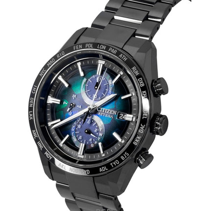 Orologio da uomo Citizen Attesa Radio-Controlled Chronograph Super Titanium Quadrante Multicolore Eco-Drive AT8286-65E 100M
