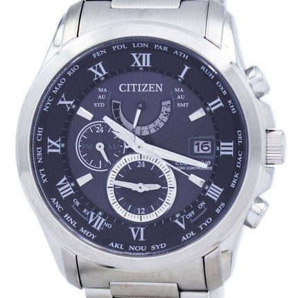 Orologio da uomo Citizen Eco-Drive con controllo radio perpetuo World Time AT9080-57E