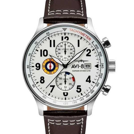 Orologio da uomo AVI-8 Hawker Hurricane Classic Chronograph con quadrante bianco al quarzo AV-4011-01