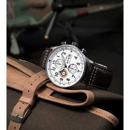 Orologio da uomo AVI-8 Hawker Hurricane Classic Chronograph con quadrante bianco al quarzo AV-4011-01