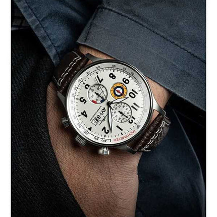 Orologio da uomo AVI-8 Hawker Hurricane Classic Chronograph con quadrante bianco al quarzo AV-4011-01