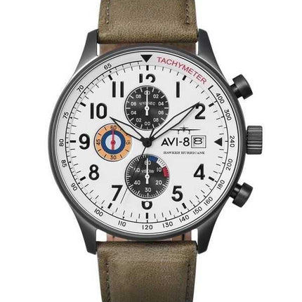Orologio da uomo AVI-8 Hawker Hurricane Classic Chronograph Ivory Grayscale White Dial Quartz AV-4011-0B
