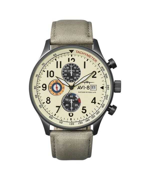 Orologio da uomo AVI-8 Hawker Hurricane Classic Chronograph con quadrante beige crema al quarzo AV-4011-0C