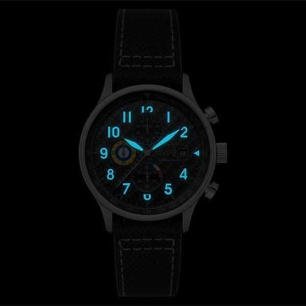 Orologio da uomo AVI-8 Hawker Hurricane Classic Chronograph in fibra di carbonio con quadrante nero al quarzo AV-4011-0W con cin