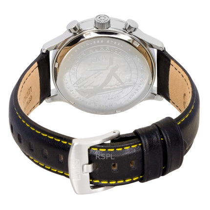 Orologio da uomo AVI-8 Hawker Hurricane Classic Chronograph con cinturino in pelle e quadrante nero, movimento al quarzo, modello AV-4011-0Z, con cinturino extra.