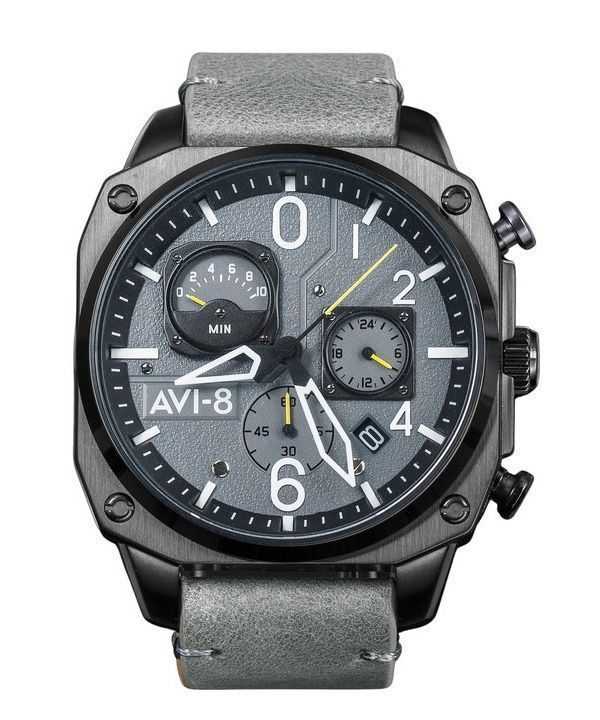 Orologio da uomo AVI-8 Hawker Hunter cronografo retrogrado quadrante grigio mare al quarzo AV-4052-03