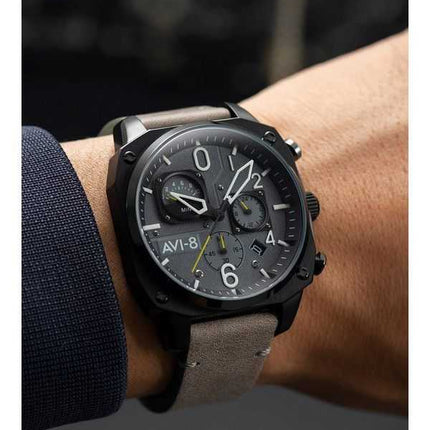 Orologio da uomo AVI-8 Hawker Hunter cronografo retrogrado quadrante grigio mare al quarzo AV-4052-03