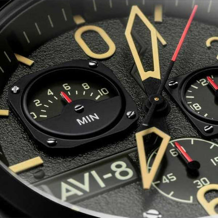 AVI-8 Hawker Hunter Deep Green retrogrado cronografo al quarzo AV-4052-08 orologio da uomo