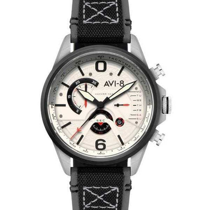 Orologio da uomo AVI-8 Hawker Harrier Dual Retrograde Chronograph quadrante bianco avorio al quarzo AV-4056-07
