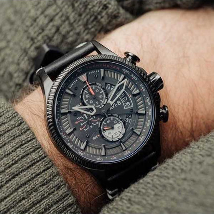 Orologio da uomo AVI-8 Hawker Hunter Avon cronografo Stealth quarzo nero AV-4064-05