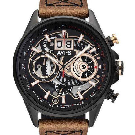AVI-8 Hawker Harrier II Metador cronografo scheletro quadrante nero al quarzo AV-4065-03 orologio da uomo