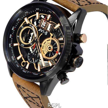 AVI-8 Hawker Harrier II Metador cronografo scheletro quadrante nero al quarzo AV-4065-03 orologio da uomo