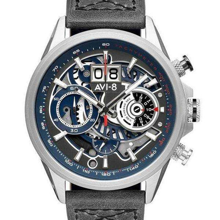 AVI-8 Hawker Harrier II Metador cronografo scheletro quadrante grigio e blu al quarzo AV-4065-04 orologio da uomo