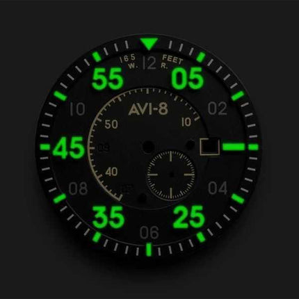 AVI-8 Spitfire Type 300 Midnight Chrome quadrante nero automatico AV-4073-33 orologio da uomo con cinturino extra