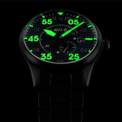 AVI-8 Spitfire Type 300 Midnight Chrome quadrante nero automatico AV-4073-33 orologio da uomo con cinturino extra