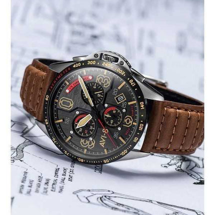 Orologio da uomo AVI-8 P-51 Mustang Blakeslee Chronograph Bronze Oak Quartz AV-4077-02