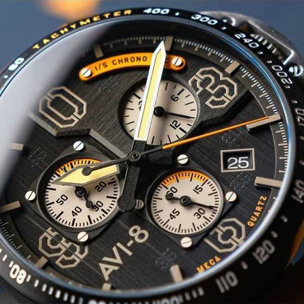 Orologio da uomo AVI-8 P-51 Mustang Blakeslee Chronograph Imperial War Museums Edition Lambeth quadrante nero al quarzo AV-4077-