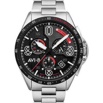 AVI-8 P-51 Mustang Legion Blakeslee Pilot Chronograph quadrante nero Quartz AV-4077-11 Orologio da uomo