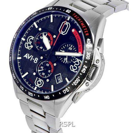 AVI-8 P-51 Mustang Legion Blakeslee Pilot Chronograph quadrante nero Quartz AV-4077-11 Orologio da uomo