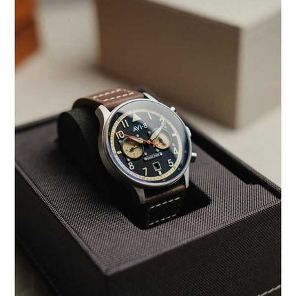 Orologio da uomo AVI-8 Hawker Hurricane Carey Dual Time Manston quadrante nero al quarzo AV-4088-01