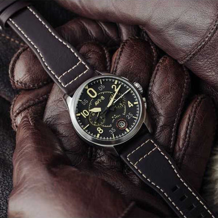 Orologio da uomo AVI-8 Spitfire Lock Midnight Oak cronografo al quarzo AV-4089-01