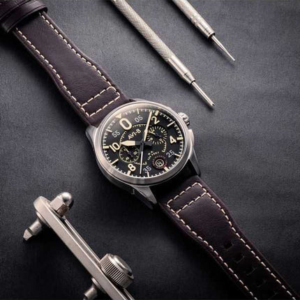 Orologio da uomo AVI-8 Spitfire Lock Midnight Oak cronografo al quarzo AV-4089-01