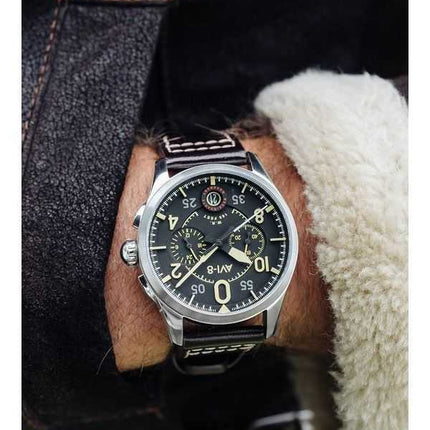 Orologio da uomo AVI-8 Spitfire Lock Midnight Oak cronografo al quarzo AV-4089-01