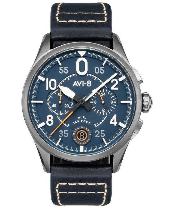 Orologio da uomo AVI-8 Spitfire Lock Channel blu cronografo al quarzo AV-4089-04