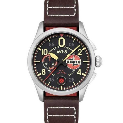 Orologio da uomo AVI-8 Spitfire Lock Chronograph Airfix Edition Raven Black Dial Quartz AV-4089-09