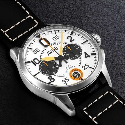 Orologio da uomo AVI-8 Spitfire Lock Chronograph Imperial War Museums Edition Bethlem quadrante bianco al quarzo AV-4089-0B