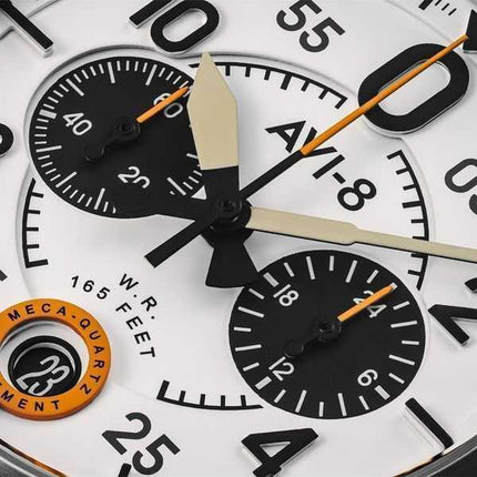 Orologio da uomo AVI-8 Spitfire Lock Chronograph Imperial War Museums Edition Bethlem quadrante bianco al quarzo AV-4089-0B
