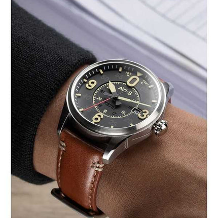 AVI-8 Spitfire Smith Woolston quadrante nero automatico AV-4090-01 orologio da uomo