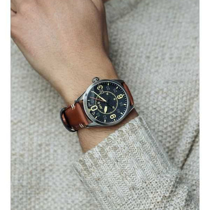 AVI-8 Spitfire Smith Woolston quadrante nero automatico AV-4090-01 orologio da uomo