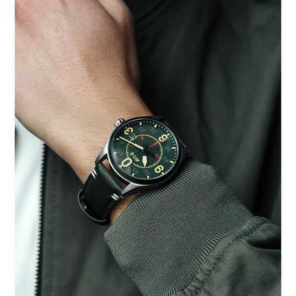 Orologio da uomo automatico AVI-8 Spitfire Smith Reading con cinturino in pelle e quadrante verde AV-4090-03