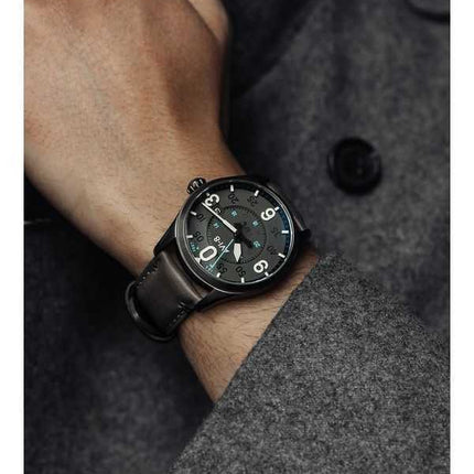 Orologio da uomo automatico AVI-8 Spitfire Smith Salisbury con cinturino in pelle e quadrante grigio AV-4090-04