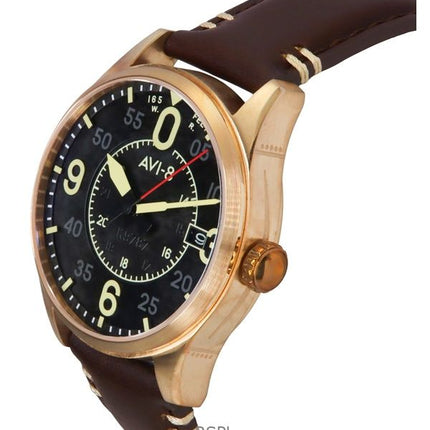 AVI-8 Spitfire Smith cinturino in pelle marrone quadrante nero automatico orologio da uomo AV-4090-06