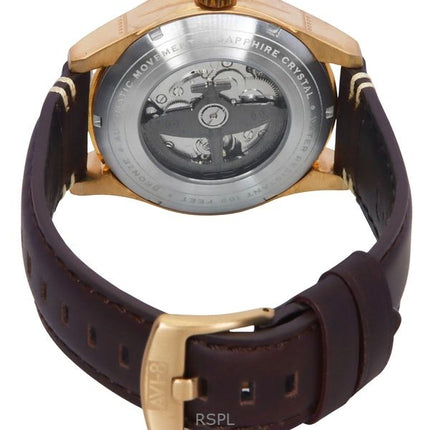 AVI-8 Spitfire Smith cinturino in pelle marrone quadrante nero automatico orologio da uomo AV-4090-06