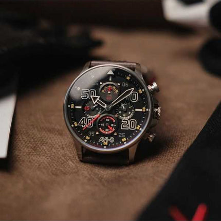 Orologio da uomo AVI-8 Hawker Typhoon Rb396 Sheila cronografo edizione limitata quadrante nero al quarzo AV-4093-05