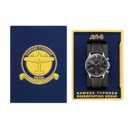 Orologio da uomo AVI-8 Hawker Typhoon Rb396 Sheila cronografo edizione limitata quadrante nero al quarzo AV-4093-05