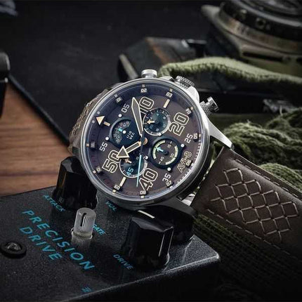 Orologio da uomo AVI-8 Hawker Typhoon Rb396 Sheila cronografo in edizione limitata Westhampnett quadrante marrone al quarzo AV-4