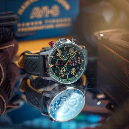 Orologio da uomo AVI-8 Hawker Typhoon Rb396 Sheila cronografo in edizione limitata Goch quadrante verde al quarzo AV-4093-08