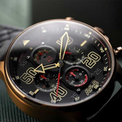 Orologio da uomo AVI-8 Hawker Typhoon Coningham Chronograph D-Day 80 Limited Edition Juno Black Dial Quartz AV-4093-09