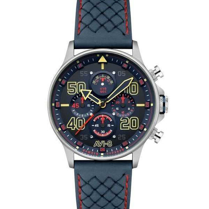 Orologio da uomo AVI-8 Hawker Typhoon Coningham Cronografo Rumbold Cinturino in pelle Quadrante blu Quarzo AV-4093-0C