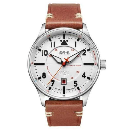 Orologio da uomo automatico AVI-8 Hawker Hurricane Kent Newton con quadrante bianco AV-4094-01