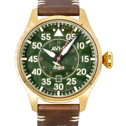 Orologio da uomo AVI-8 Hawker Hurricane Clowes Northholt con cinturino in pelle e quadrante verde, automatico AV-4097-04