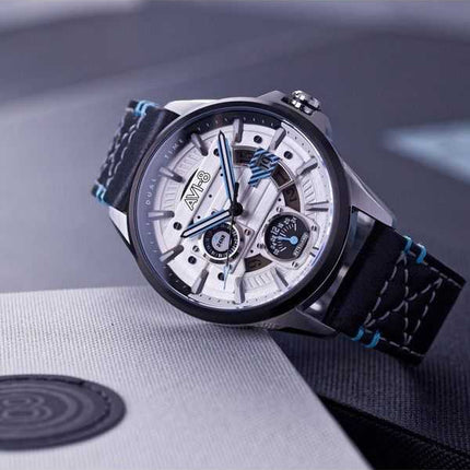 Orologio da uomo AVI-8 Hawker Harrier Farley multifunzione stratosfera quadrante bianco al quarzo AV-4098-01