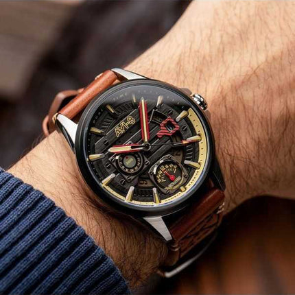 Orologio da uomo AVI-8 Hawker Harrier Farley multifunzione quadrante nero al quarzo AV-4098-02